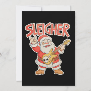 Sleigher Santa Metal Guitar Weihnachtsfeier Weihna Feiertagskarte