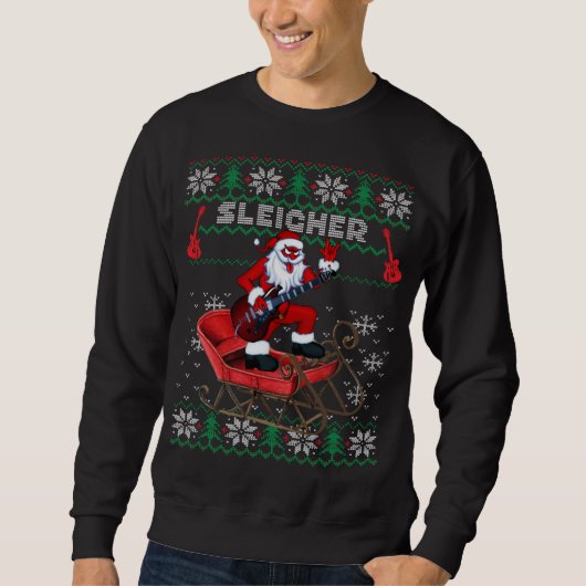 Sleigher Santa Ugly Christmas Sweater Design Sweatshirt (Vorderseite)
