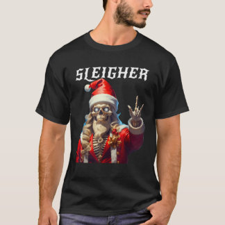 Sleigher Skull Santa Rocks Weihnachten Weihnachten T-Shirt