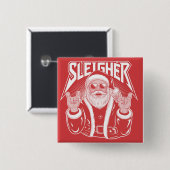 Sleigher Weihnachtsmann Lustiges Metall Weihnachte Button (Vorne & Hinten)