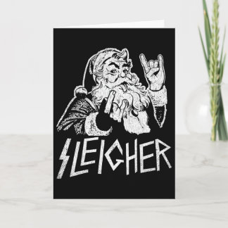 Sleigher Weihnachtsmann Rock On Goth Heavy Metal C Karte