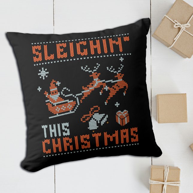 Sleighin' Dieser Weihnachtsmann-Spitzname Kissen (Von Creator hochgeladen)