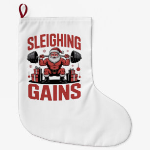 Sleighin' Gains Weihnachtsmann Gewichte stemmen We Großer Weihnachtsstrumpf