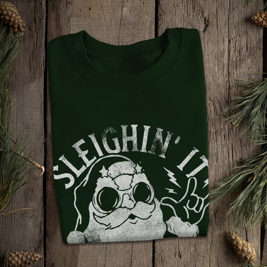 Sleighin It Funny Santa Sleigh Weihnachten Sweatshirt