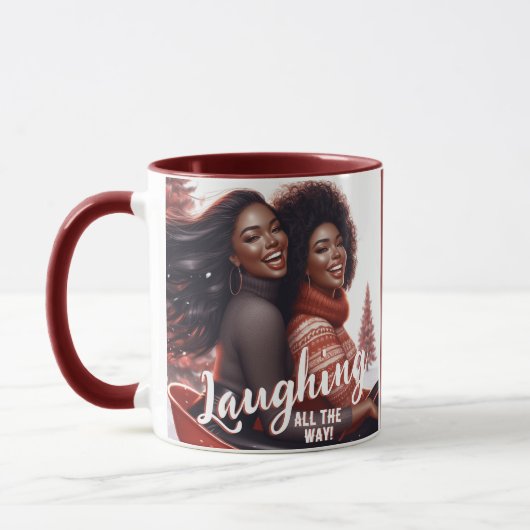 Sleighin' Sisters Festivals Lachen Tasse (Links)