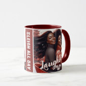 Sleighin' Sisters Festivals Lachen Tasse (VorderseiteRechts)