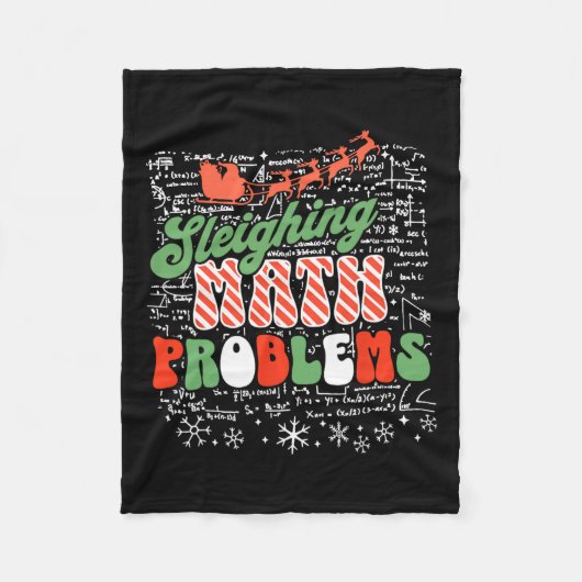 Sleighing Math Problem Mathe Lehrer Weihnachten Fleecedecke (Vorderseite)