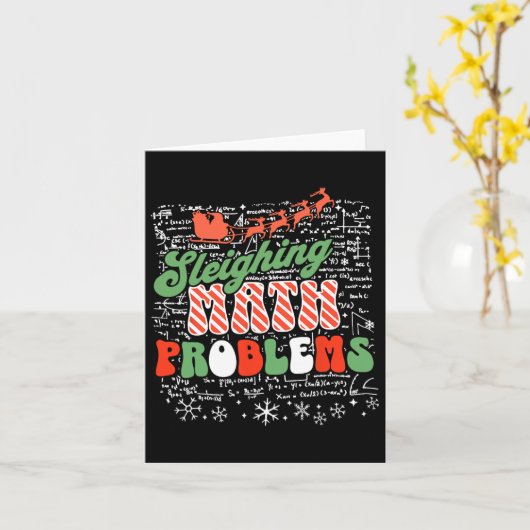 Sleighing Math Problem Mathe Lehrer Weihnachten Karte (Gelbe Blume)