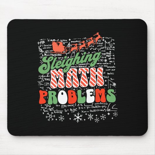 Sleighing Math Problem Mathe Lehrer Weihnachten Mousepad (Vorne)