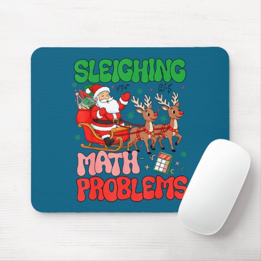 Sleighing Math Problems Funny Teacher Christmas Qu Mousepad (Mit Mouse)