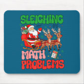 Sleighing Math Problems Funny Teacher Christmas Qu Mousepad (Vorne)