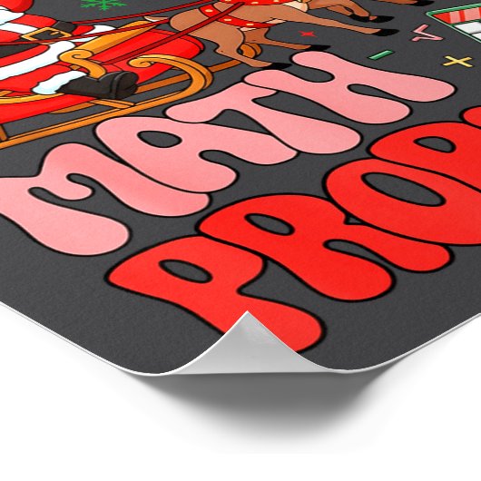 Sleighing Math Problems Funny Teacher Christmas Qu Poster (Ecke)