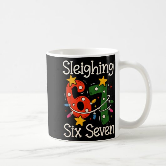 Sleighing Six Seven 67 Meme Christmas Gen Z Alpha  Kaffeetasse (Rechts)