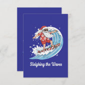 "Sleighing the Waves" Funny Surfen Santa Tropical Dankeskarte (Vorne/Hinten)