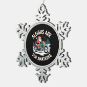 Sleighs sind für Amateurs Weihnachts Motorradfahre Schneeflocken Zinn-Ornament (Rechts)