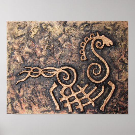 Sleipnir, achtbeiniges Pferd von Odin Poster (Vorne)