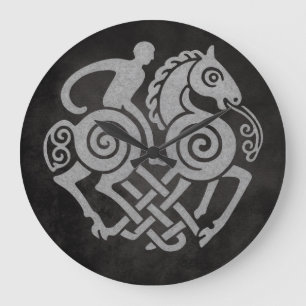 Sleipnir und Odin Symbol Nordische Mythologie Desi Große Wanduhr