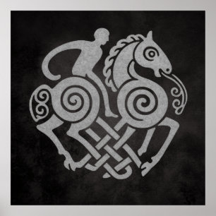 Sleipnir und Odin Symbol Nordische Mythologie Desi Poster