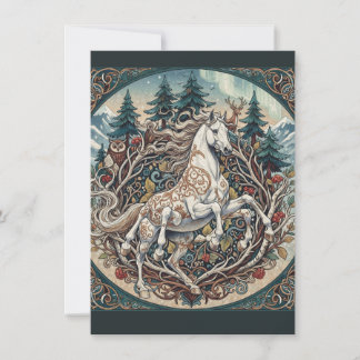 Sleipnir Wald Mythos Kunst Flache Dankeskkarte Dankeskarte