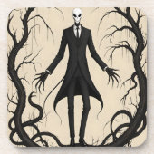 SLENDER MAN SEPIA LEGEND MYTH GETRÄNKEUNTERSETZER (Vorderseite)