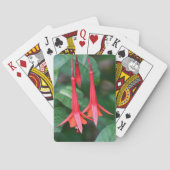 Slender Red Fuchsia Blume floral Spielkarten (Rückseite)