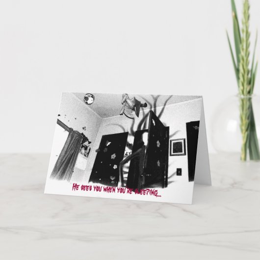 Slenderman Christmas Card Feiertagskarte (Vorderseite)