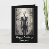 Slenderman Slender Man Happy Birthday Name Karte (Vorderseite)
