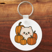 Sleutelhanger Halloween Pomeranian – Cute & Spooky Schlüsselanhänger (Rückseite)
