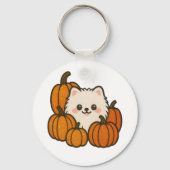 Sleutelhanger Halloween Pomeranian – Cute & Spooky Schlüsselanhänger (Rückseite)