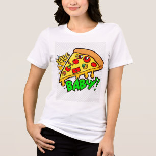 Slice-Baby Funny Pizza Pop Culture Design Tri-Blend Shirt