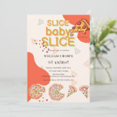 Slice Baby Slice Pizza Time 1. Geburtstag Einladung (Stehend Vorderseite)