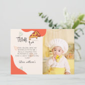 Slice Baby Slice Pizza Time Baby Danke Karte (Stehend Vorderseite)