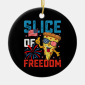 Slice Freedom 4. Juli Pizza USA Flag Sonnenbrille Keramik Ornament (Vorne)