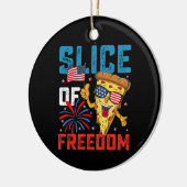 Slice Freedom 4. Juli Pizza USA Flag Sonnenbrille Keramik Ornament (Links)