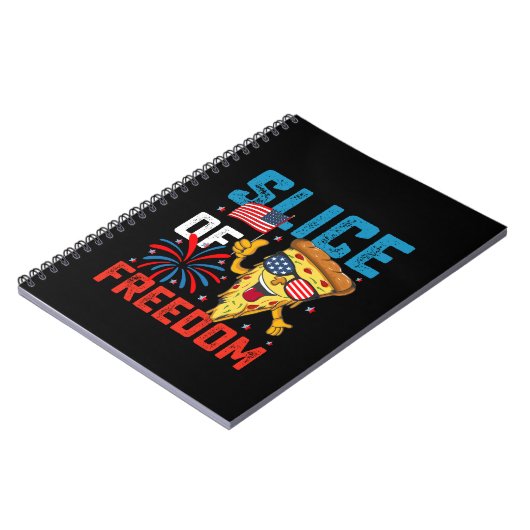 Slice Freedom 4. Juli Pizza USA Flag Sonnenbrille Notizblock (Linke Seite)