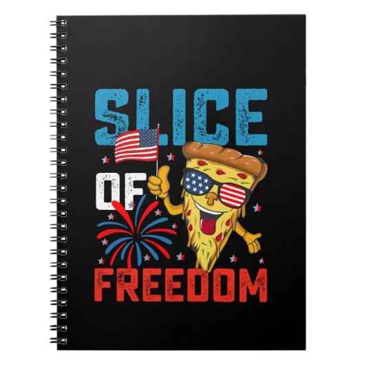 Slice Freedom 4. Juli Pizza USA Flag Sonnenbrille Notizblock (Vorderseite)