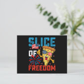 Slice Freedom 4. Juli Pizza USA Flag Sonnenbrille Postkarte (Stehend Vorderseite)