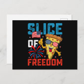 Slice Freedom 4. Juli Pizza USA Flag Sonnenbrille Postkarte (Vorne/Hinten)