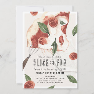 Slice Fun Margherita Pizza Kindergeburtstag Einladung