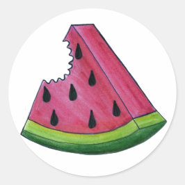 Slice Juicy Pink Wassermelone Rind Fruit Stickers