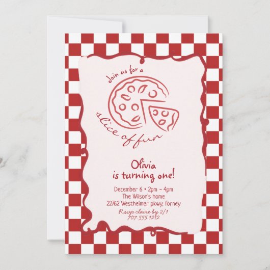 Slice of Fun Birthday Invitation Einladung (Vorderseite)