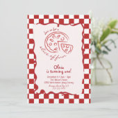 Slice of Fun Birthday Invitation Einladung (Stehend Vorderseite)