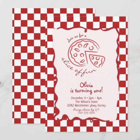 Slice of Fun Birthday Invitation Einladung (Vorne/Hinten)