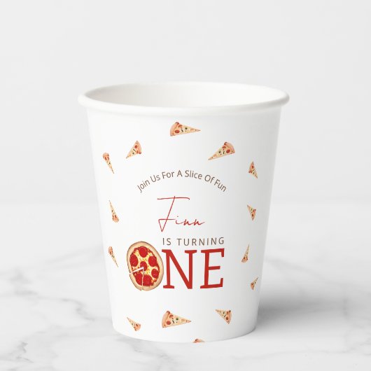 Slice of Fun First Birthday Paper cup Pappbecher (Vorderseite)