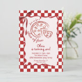 Slice of Fun girl Birthday Invitation Einladung (Stehend Vorderseite)