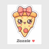 Slice of Happiness Niedlich Kawaii Pizza Aufkleber (Blatt)
