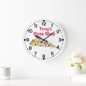 Slice of Pizza Individuelle Name Shop Küchenuhr Große Wanduhr (Zuhause)