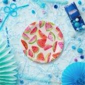 Slice of Summer Watermelon Paper Plates Pappteller (Party)