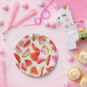 Slice of Summer Watermelon Paper Plates Pappteller (Party)