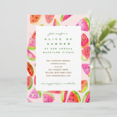 Slice of Summer Watermelon Party Invitation Einladung (Stehend Vorderseite)